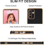 Case for Samsung Galaxy A24 4G Case, Soft TPU Silicone Protective Cover with Shockproof Design, Fashionable Case with Galvanized Design for Girls and Women Black - الصورة 3