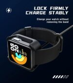 ⁦شاحن متوافق مع ساعة شاومي مي لايت / ريدمي ووتش قاعدة شحن محمولة سلك كابل بمنفذ USB بطول 1 متر من دلـع موبايلك اسود⁩ - الصورة ⁦6⁩