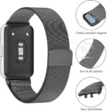 ⁦سوار ساعة معدني بديل وعصري قابل للتعديل من V Volt متوافق مع Samsung Galaxy Watch Fit 3 ، تصميم ميلانو شبكي مغناطيسي من الفولاذ المقاوم للصدأ للرجال والنساء.⁩ - الصورة ⁦2⁩