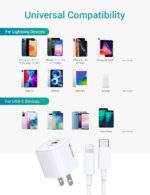 ⁦شاحن آيفون سريع معتمد من آبل، كابل USB نوع C إلى لايتنينج بطول 1.8 م بتقنية بي دي 3.0 20W نوع سي للشحن السريع مع قابس وسلك متوافق مع آيفون وآيباد 14 13 12 SE 11 برو ماكس XS XR⁩ - الصورة ⁦6⁩