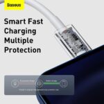 ⁦كابل من باسيوس بطول 2 أمتار نوع لايتنينج متوافق مع أجهزة تايب-سي وأجهزة آبل مع منفذ لايتنينج⁩ - الصورة ⁦5⁩