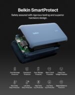 ⁦بلكن شاحن محمول، باور بانك مع كابل مدمج 20 كيلو بي دي 30 واط - شحن سريع USB نوع سي، شاحن محمول لسلسلة ايفون 16 وايباد برو وسلسلة جالكسي S25 والمزيد - ازرق⁩ - الصورة ⁦9⁩