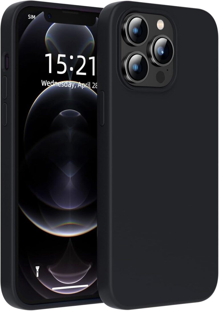 for iPhone12Pro Max Case,Silicone Shockproof Protector Case, [2 Screen Protectors + 1 Camera Lens Protector],Soft Anti-Scratch Microfiber Lining,6.7- Inch (Midnight Black)