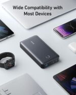 ⁦شاحن باور بانك محمول بسعة 24000 مللي امبير في الساعة وقدرة 65 وات مع 3 منافذ (USB نوع A وUSB نوع C) خفيف الوزن ومتين مع شنطة للحمل للاب توب وموبايل آيفون واي باد وسامسونج جالاكسي وغيرها من انكر، 537⁩ - الصورة ⁦4⁩