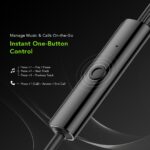 ⁦سماعات أذن بسلك كونش 2 نيو طراز OEP-320S بمقاس 3.5 ملم داخل الأذن مع ميكروفون وزر تحكم واحد مزودة بمشغلات 10 ملم وصوت باس وكابل متين من اورايمو⁩ - الصورة ⁦2⁩
