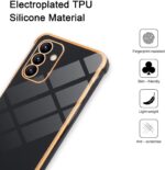 Case for Samsung Galaxy A24 4G Case, Soft TPU Silicone Protective Cover with Shockproof Design, Fashionable Case with Galvanized Design for Girls and Women Black - الصورة 4