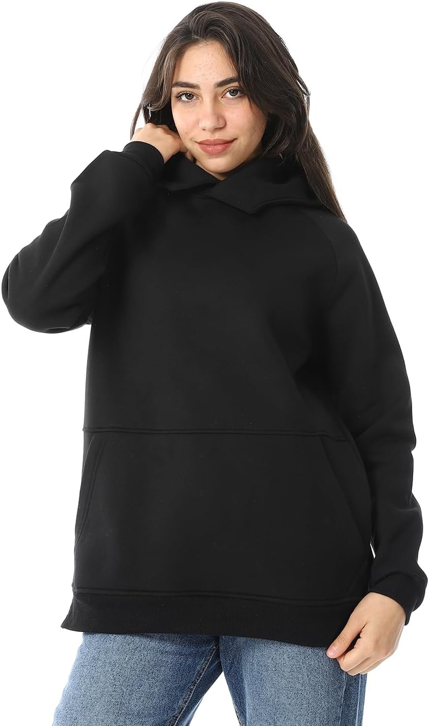 61LfcBPxPoL._AC_SL1500_.jpg سويت شيرت بغطاء للرأس وجيوب متصلة للنساء من اندورا (عبوة من قطعة واحدة)