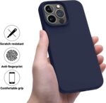⁦AWH Basic Case Heavy Duty Luxury Designed for iPhone 14 Pro Max Case, Silicone Shockproof Slim Thin Phone Case for iPhone 14 Pro Max 6.7 inch (Midnight Blue)⁩ - الصورة ⁦3⁩