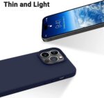 ⁦AWH Basic Case Heavy Duty Luxury Designed for iPhone 14 Pro Max Case, Silicone Shockproof Slim Thin Phone Case for iPhone 14 Pro Max 6.7 inch (Midnight Blue)⁩ - الصورة ⁦7⁩