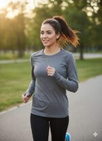 بلوزة رياضية بأكمام طويلة للنساء ماصة للرطوبة للتمارين الرياضية والجري واليوجا واللياقة البدنية من اجيال