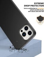 ⁦AWH Designed for iPhone 14 Pro Max Case - Silicone Ultra Slim Shockproof Phone Case with Soft Anti-Scratch Microfiber Lining, Enhanced Camera Protection - 6.7 inch (Black)⁩ - الصورة ⁦5⁩