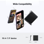 ⁦حامل موبايل للمكتب قابل للتعديل من يوجرين، متوافق مع ايفون 13 12 برو ماكس 11 SE XS XR و8 بلس 6 7 وسامسونج جالاكسي نوت 20 S20 S10 S9 S8 اندرويد منصة هاتف ذكي قابلة للطي لون اسود، بلاستيك⁩ - الصورة ⁦7⁩