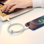⁦كابل من باسيوس بطول 2 أمتار نوع لايتنينج متوافق مع أجهزة تايب-سي وأجهزة آبل مع منفذ لايتنينج⁩ - الصورة ⁦7⁩