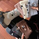 ⁦طقم جوارب نسائية نص هاف مضلعة شرابات حريمي كاجوال للبنات بتصميم منقط ورسومات مرحة مريحة وعملية للاستخدام اليومي ألوان متعددة ، 3 ازواج⁩ - الصورة ⁦4⁩
