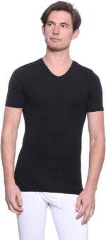 Dice Mens V-Neck short sleeve solid Undershirt (pack of 1)