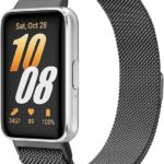 سوار ساعة معدني بديل وعصري قابل للتعديل من V Volt متوافق مع Samsung Galaxy Watch Fit 3 ، تصميم ميلانو شبكي مغناطيسي من الفولاذ المقاوم للصدأ للرجال والنساء.