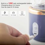⁦خلاط محمول، خلاط شخصي صغير قابل لأعاده الشحن بمنفذ USB للمخفوقات والسموزي، عصارة فواكه وخضروات كهربائية مع 2 كوب عصارة للسفر من موسيكي(لون أزرق)⁩ - الصورة ⁦6⁩