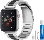 Band Compatible with Apple Watch 38mm 42mm Stainless Steel Wristband Metal Buckle Clasp iWatch 40mm 44mm Strap Replacement Bracelet for Apple Watch Series 4/3/2/1 Sports Edition