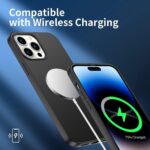 ⁦AWH Designed for iPhone 14 Pro Max Case - Silicone Ultra Slim Shockproof Phone Case with Soft Anti-Scratch Microfiber Lining, Enhanced Camera Protection - 6.7 inch (Black)⁩ - الصورة ⁦4⁩