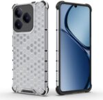 جراب متوافق مع ريلمى Note 60 4G ، - غطاء مزدوج الحماية مصقول مقاوم للصدمات مع حماية للكاميرا - غطاء واقي مضاد للخدش شديد التحمل مقاوم للانزلاق من Graby Shop - حواف سوداء خلفية خلية النحل الشفافة