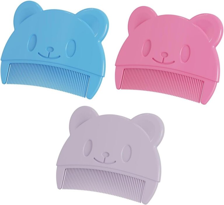 3Pcs Bear Combs, Fetal Dirt Removal for Baby Boys and Girls, Baby Combs (Blue, Pink, Purple)