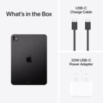 ⁦Apple iPad Pro 11-inch (M4): Ultra Retina XDR display, 1TB, Landscape 12MP Front Camera/12MP Back Camera, LiDAR scanner, Wi-Fi 6E, Face ID, All-Day Battery Life, Standard glass - Silver⁩ - الصورة ⁦6⁩