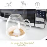 ⁦علبة فشار بلاستيك قابلة لاعادة الاستخدام بغطاء محكم ومقبض مريح، علبة صنع فشار آمنة للاستخدام في الميكروويف توفر الفشار المنفوش في أقل من دقيقة للوجبات الخفيفة المنزلية⁩ - الصورة ⁦7⁩