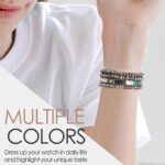 ⁦MOFREE Beaded Bracelet Compatible for Apple Watch Band 40mm/38mm/41mm Series 8/7/SE/6/5/4/3/2/1 Women Fashion Handmade Elastic Stretch Strap for iWatch Bands Replacement Colorful⁩ - الصورة ⁦6⁩