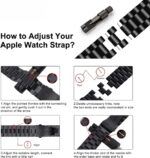 ⁦Band Compatible with Apple Watch 38mm 42mm Stainless Steel Wristband Metal Buckle Clasp iWatch 40mm 44mm Strap Replacement Bracelet for Apple Watch Series 4/3/2/1 Sports Edition⁩ - الصورة ⁦5⁩