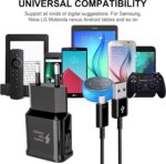 ⁦شاحن مع كابل شحن متوافق مع سامسونج جالاكسي S7 وS7 Edge وS6 وS6 ايدج وS5 وS4 وS3 وA03 وTab A (2016) وTab E وTab S، مزود بكابل Micro USB بطول 1.5 م، شاحن سريع بديل أصلي⁩ - الصورة ⁦8⁩