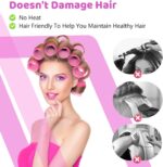 ⁦Romon 31 Piece Hair Curlers Set, 18 Heated Heatless Curling Hair Rollers with 3 Sizes 40/30/20 mm with 12 Hair Clips and 1 Comb for All Short, Medium or Long Hair (Pink)⁩ - الصورة ⁦7⁩