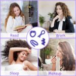 ⁦30 Pieces 9.45" Flexible Curling Rods, SEPGLITTER Twist Foam Hair Rollers Curlers Set No Heat Curlers Irons Steel Pintail Comb for Girls Foam Hair Curler for Long Short Hair (Purple)⁩ - الصورة ⁦6⁩
