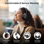 ⁦سماعات للرأس لاسلكية تدعم خاصية إلغاء الضوضاء الفائقة وتقنية الصوت اللاسلكية LDAC وبلوتوث 5.4 وتدعم حتى 75 ساعة تشغيل موسيقي ودعم متعدد للنقاط من يوجرين، أسود⁩ - الصورة ⁦7⁩