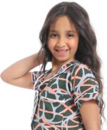 ⁦CAESAR Girls CAESAR Girls' multi-colored pajamas with buttons on the front CAESAR Girls' multi-colored pajamas with buttons on the front⁩ - الصورة ⁦4⁩