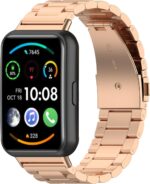 ⁦Compatible with Huawei Watch Fit 2 Bands, Replacement Stainless Steel Strap Adjustable Metal Wristbands for Huawei Watch Fit2 Active/Classic/Elegant Edition Smartwatch⁩ - الصورة ⁦2⁩