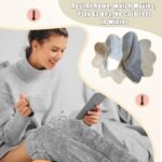شرابات مريحة من اولكيلد - دفايات قدمين زغبية عالية فوق الركبة، شرابات نوم منفوشة للمنزل في فصل الشتاء - الصورة 6