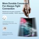 ⁦كابل شحن ونقل بيانات سريع 100 JR‑S‑CC100A10 من سلسلة اكسترا اورديناري من USB نوع C إلى USB نوع C، مغطى بالنايلون بطول 1.2 م، شحن بي دي عالي السرعة ومزامنة 480Mbps من جوي رووم، لون أسود⁩ - الصورة ⁦3⁩