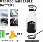 ⁦خلاط محمول بحجم شخصي يعمل بالبطارية وبمنفذ USB من اوبتير، 50.0 واط، أسود⁩ - الصورة ⁦6⁩