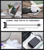 ⁦شاحن متوافق مع ساعة شاومي مي لايت / ريدمي ووتش قاعدة شحن محمولة سلك كابل بمنفذ USB بطول 1 متر من دلـع موبايلك اسود⁩ - الصورة ⁦7⁩