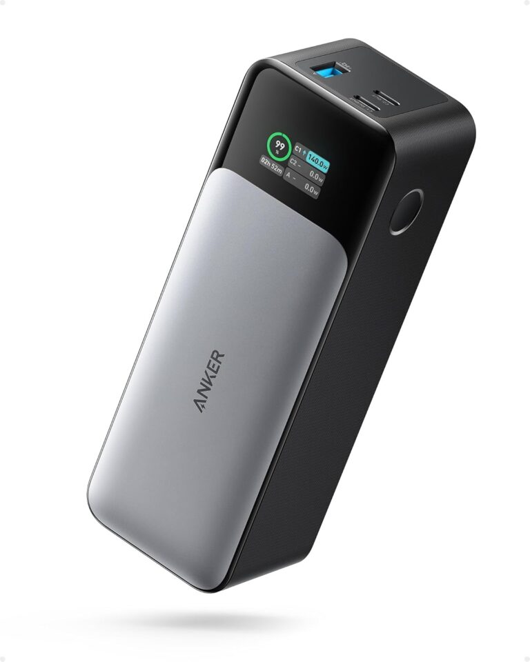 باور بانك من أنكر ببطارية ليثيوم أيون سعة 24000 مللي أمبير مع منفذ USB تايب C وشاشة ذكية للهواتف و اللابتوب متعدد الألوان