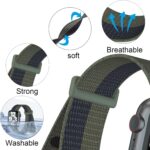⁦Nylon Sport Loop Bands Compatible with Apple Watch Band 38mm 40mm 41mm for Women Men, Stretchy Elastic Braided Replacement Straps for iWatch Series 6 7 5 4 3 2 1 SE，Storm Black⁩ - الصورة ⁦2⁩
