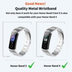 ⁦Dl3 Mobilak Metal Strap Compatible With HONOR Band 5 and 4 - Adjustable Stainless Steel Buckle Wristband Replacement for Honor Band 5/4⁩ - الصورة ⁦3⁩