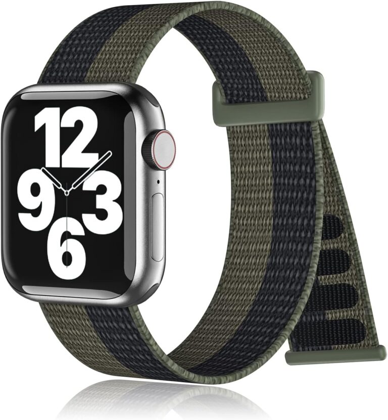 Nylon Sport Loop Bands Compatible with Apple Watch Band 38mm 40mm 41mm for Women Men, Stretchy Elastic Braided Replacement Straps for iWatch Series 6 7 5 4 3 2 1 SE，Storm Black
