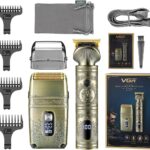 V-649 Titanium Foil Shaver Kit Detachable Blade 4 Combs Cleaning Brush Lubricating Oil Charging Cable