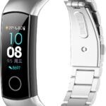 Dl3 Mobilak Metal Strap Compatible With HONOR Band 5 and 4 - Adjustable Stainless Steel Buckle Wristband Replacement for Honor Band 5/4