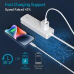⁦شاحن آيفون سريع معتمد من آبل، كابل USB نوع C إلى لايتنينج بطول 1.8 م بتقنية بي دي 3.0 20W نوع سي للشحن السريع مع قابس وسلك متوافق مع آيفون وآيباد 14 13 12 SE 11 برو ماكس XS XR⁩ - الصورة ⁦2⁩