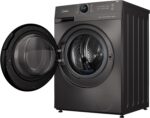 ⁦غسالة من ميديا موديل إم إف200W90B/تي تي بتحميل أمامي سعة 9 كيلوجرام باللون الفضي مع وظيفة البخار والتنظيف الأوتوماتيكي والغسيل السريع⁩ - الصورة ⁦3⁩