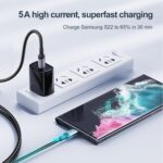 ⁦كابل شحن ونقل بيانات سريع 100 JR‑S‑CC100A10 من سلسلة اكسترا اورديناري من USB نوع C إلى USB نوع C، مغطى بالنايلون بطول 1.2 م، شحن بي دي عالي السرعة ومزامنة 480Mbps من جوي رووم، لون أسود⁩ - الصورة ⁦5⁩