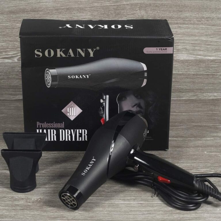 مجفف شعر بمحرك بقدرة 2400 وات من سوكاني، موديل SK-911، أسود، 2400.0 واط