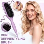 ⁦فرشاة تحديد كيرل 3 في 1 من اس ان اس - فرشاة شعر متعددة الأغراض لفك تشابك وتشكيل وتحديد التموجات الطبيعية، لطيفة على الشعر، تصميم خفيف الوزن لتصفيف يومي (أرجواني)⁩ - الصورة ⁦3⁩
